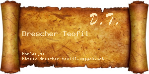 Drescher Teofil névjegykártya